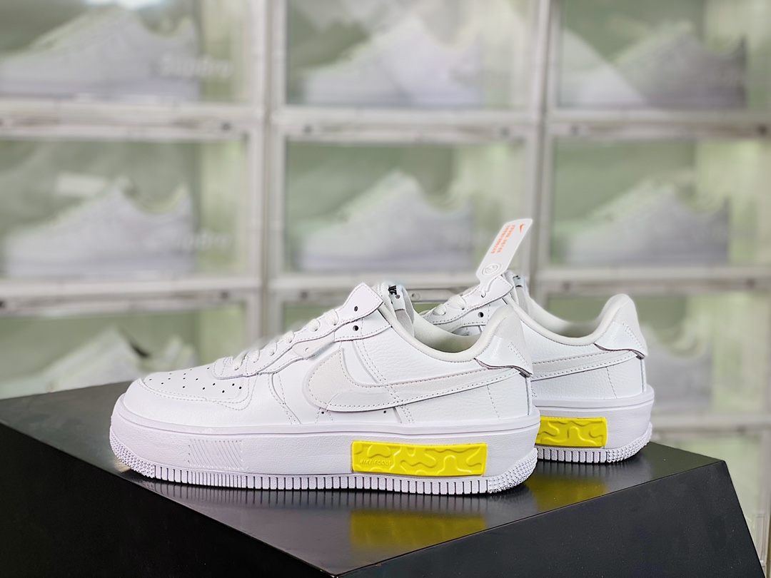 Nike Wmns Air Force 1 Fontanka”White/Yellow” “Leather white yellow”插图1