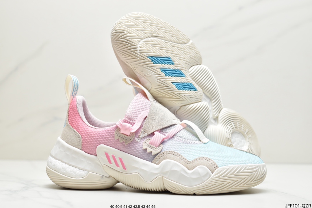 Adidas trail young 1 “cotton candy” low basketball shoe插图2