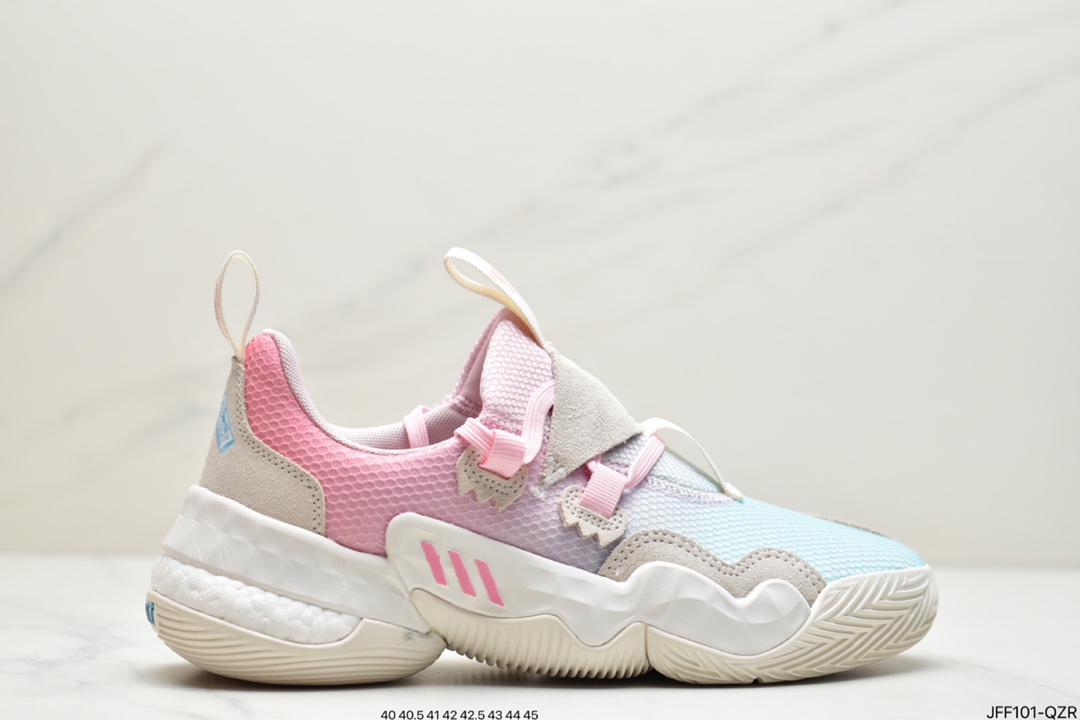 Adidas trail young 1 “cotton candy” low basketball shoe插图
