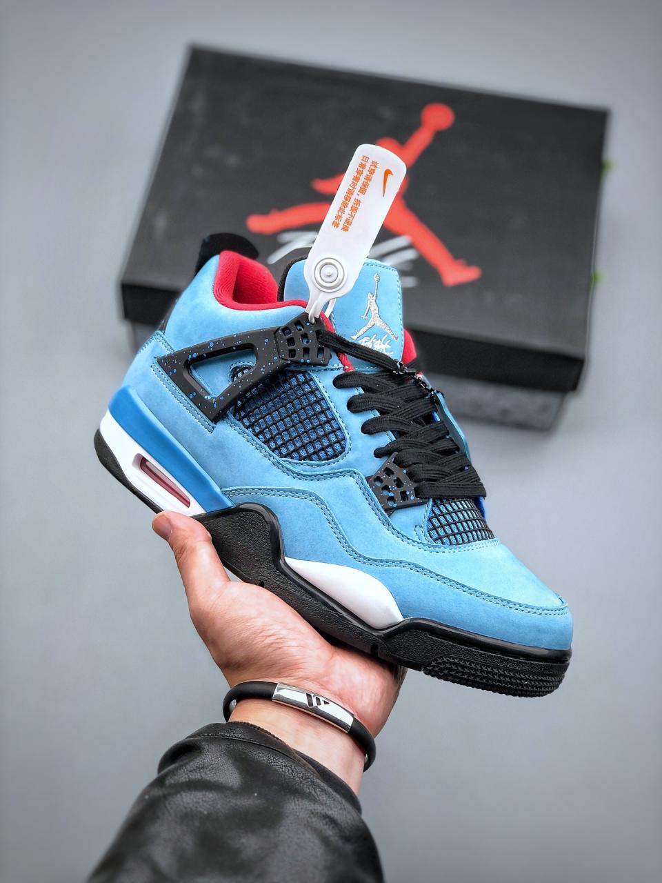 Travis Scott cactus Jack x air jordan 4 high top Vintage non slip basketball shoe缩略图