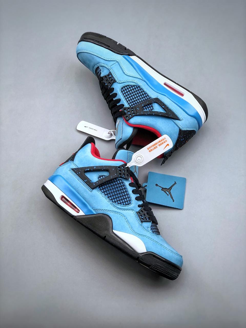 Travis Scott cactus Jack x air jordan 4 high top Vintage non slip basketball shoe插图5