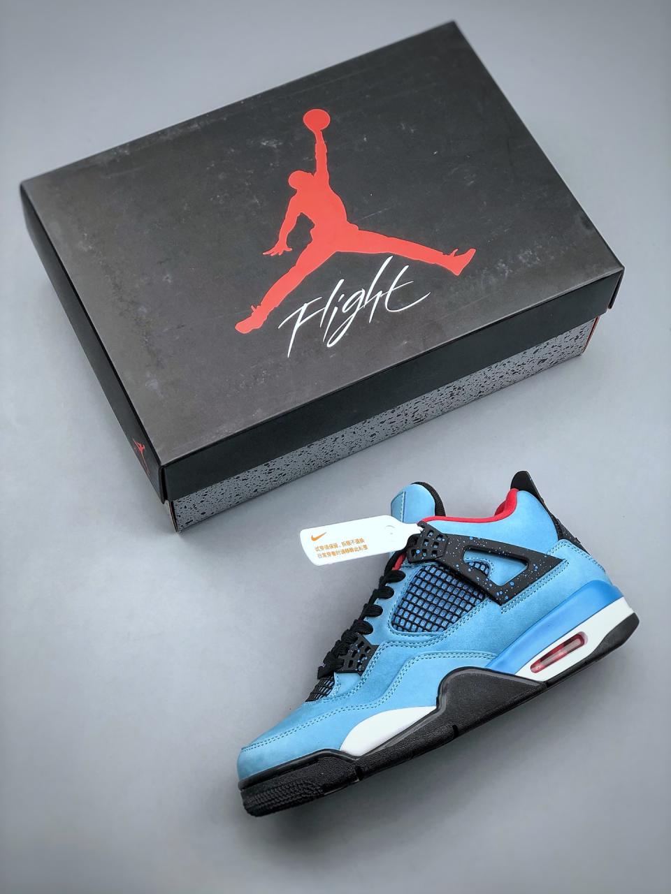 Travis Scott cactus Jack x air jordan 4 high top Vintage non slip basketball shoe插图2