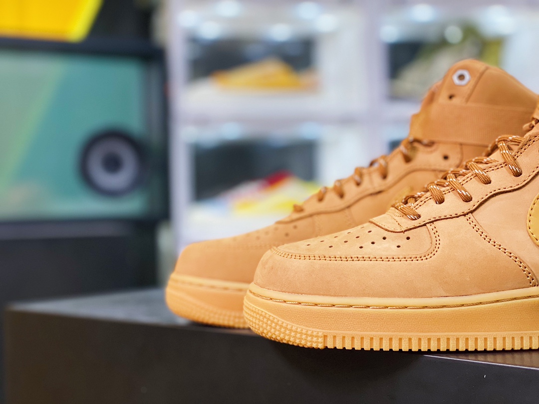 Air Force 1 High FLAX Wheat  19S new version of wheat gaobang air force插图4