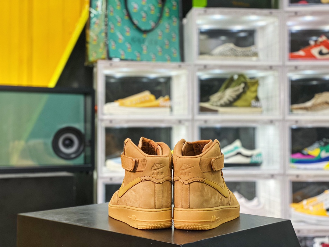 Air Force 1 High FLAX Wheat  19S new version of wheat gaobang air force插图2