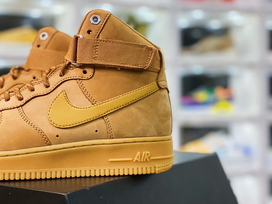 Air Force 1 High FLAX Wheat  19S new version of wheat gaobang air force插图5