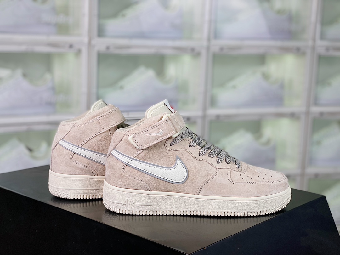 Nike Air Force 1´07 Mid Suede”Beige/Grey/Orange”插图