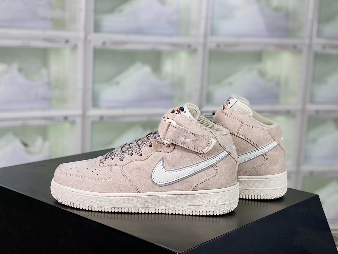 Nike Air Force 1´07 Mid Suede”Beige/Grey/Orange”插图1