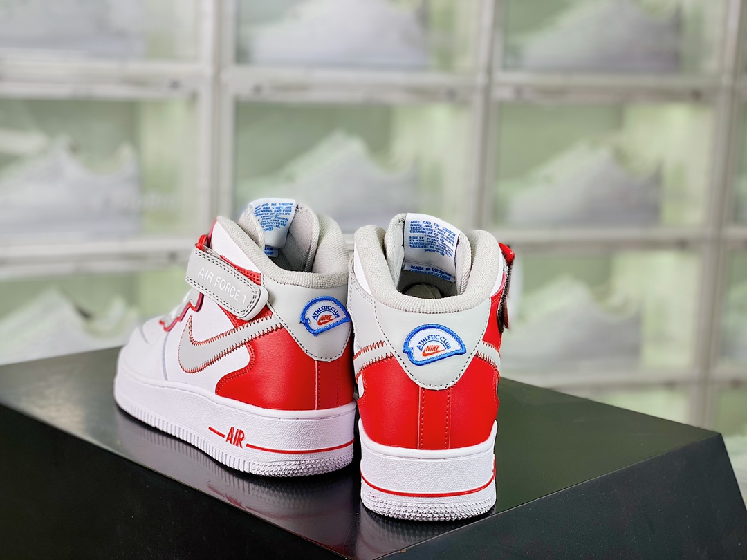 Nike Air Force 1’07 QS “air force one classic sneaker” grey white red“插图2