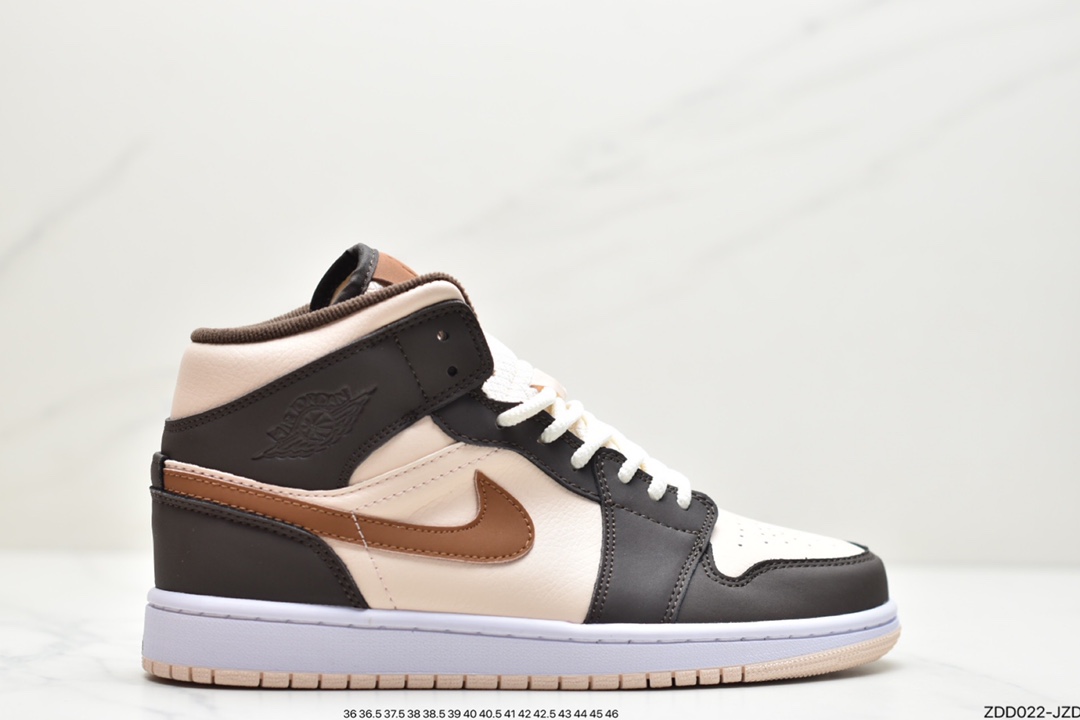 Air jordan 1 Mid mid top Vintage basketball shoe Beige插图