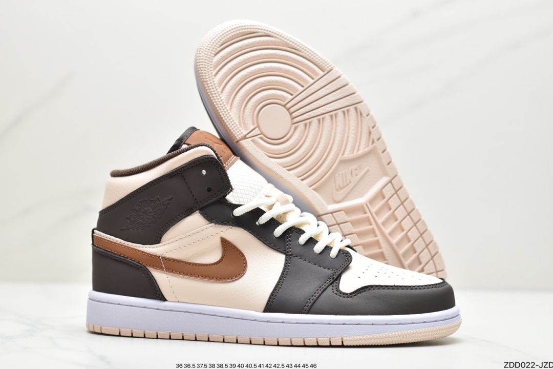 Air jordan 1 Mid mid top Vintage basketball shoe Beige插图4