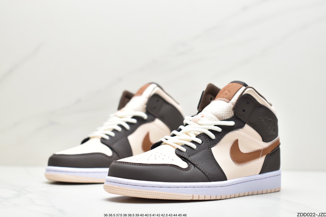 Air jordan 1 Mid mid top Vintage basketball shoe Beige插图3