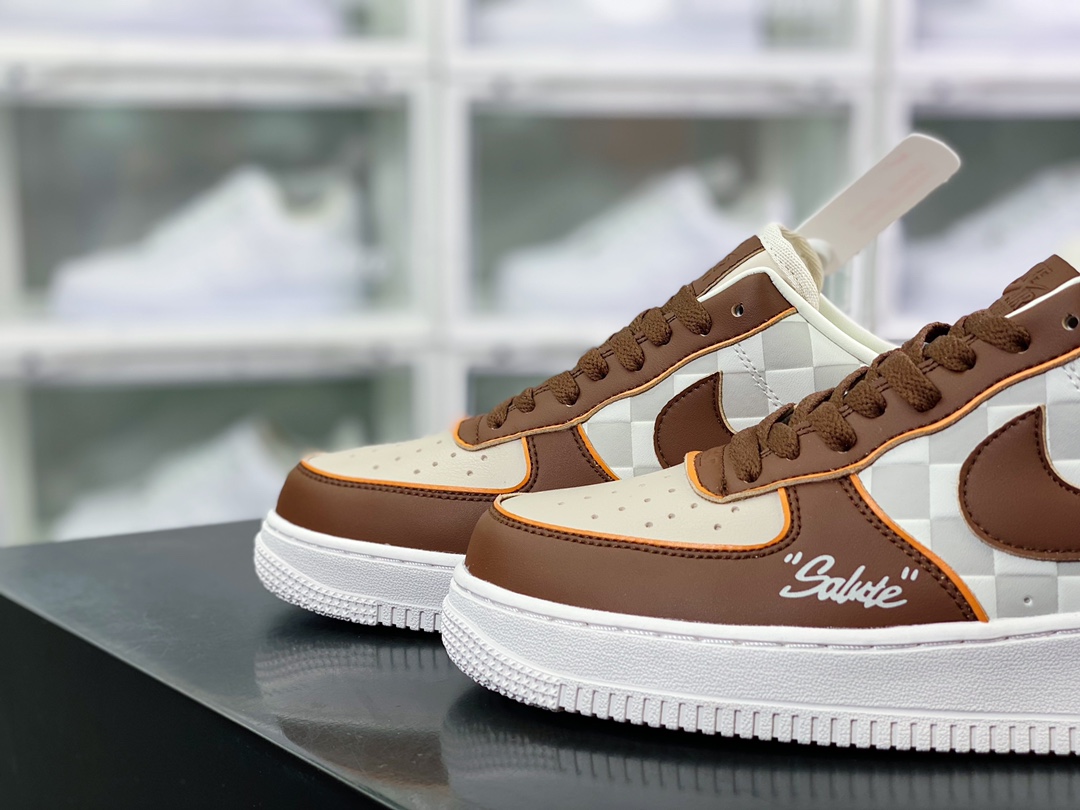 Nike Air Force 1’07 LV8 Low”Damier Azur/Brown/LV Monogram”插图4