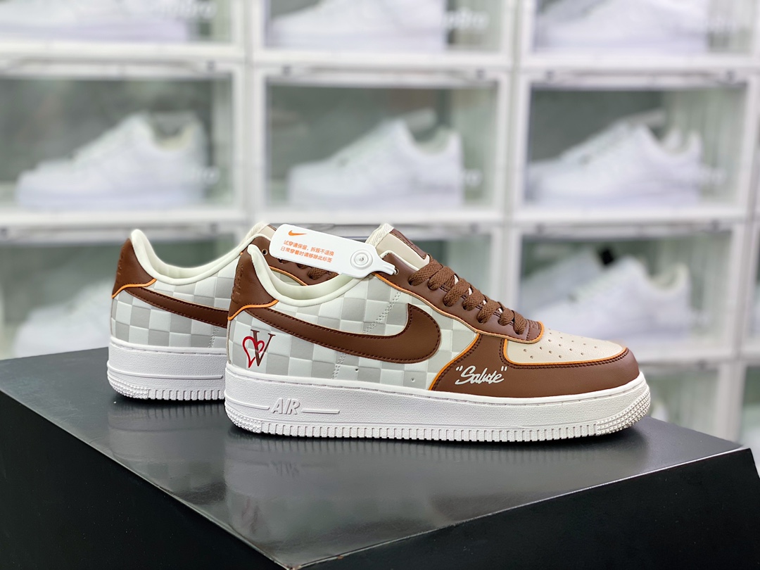 Nike Air Force 1’07 LV8 Low”Damier Azur/Brown/LV Monogram”插图