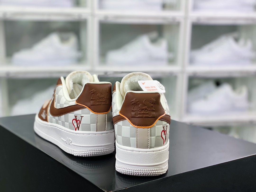 Nike Air Force 1’07 LV8 Low”Damier Azur/Brown/LV Monogram”插图2