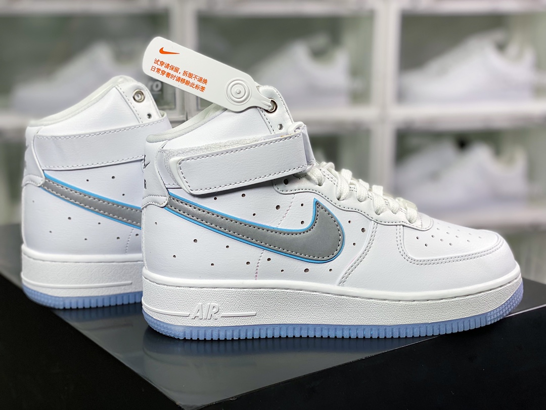 Air Force 1’07 High “White/Silver” Classic High Top Versatile Casual Sneakers插图