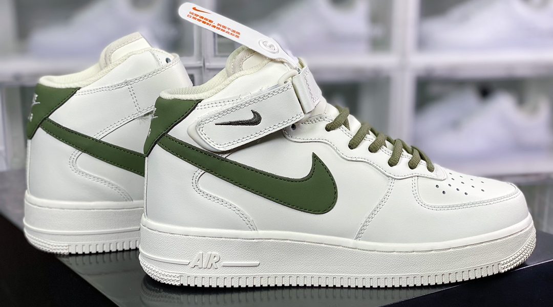 Nike Air Force 1 ’07 Mid “White/Live Green” Classic Mid Versatile Casual Sneakers缩略图