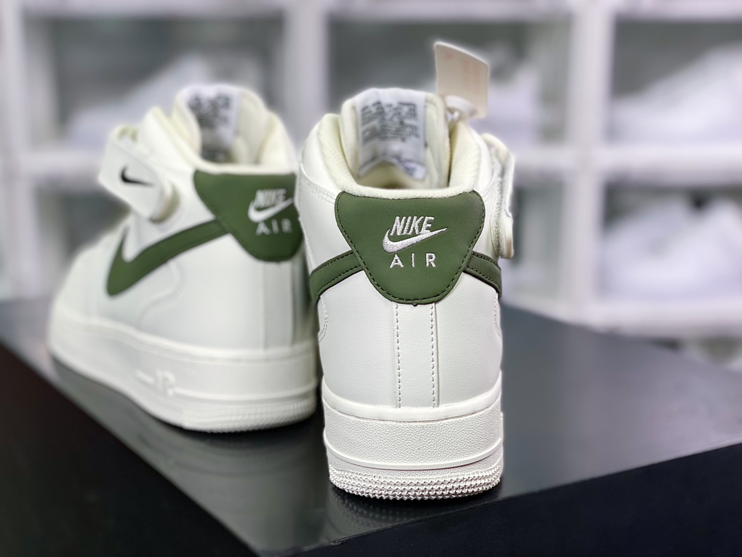 Nike Air Force 1 ’07 Mid “White/Live Green” Classic Mid Versatile Casual Sneakers插图2