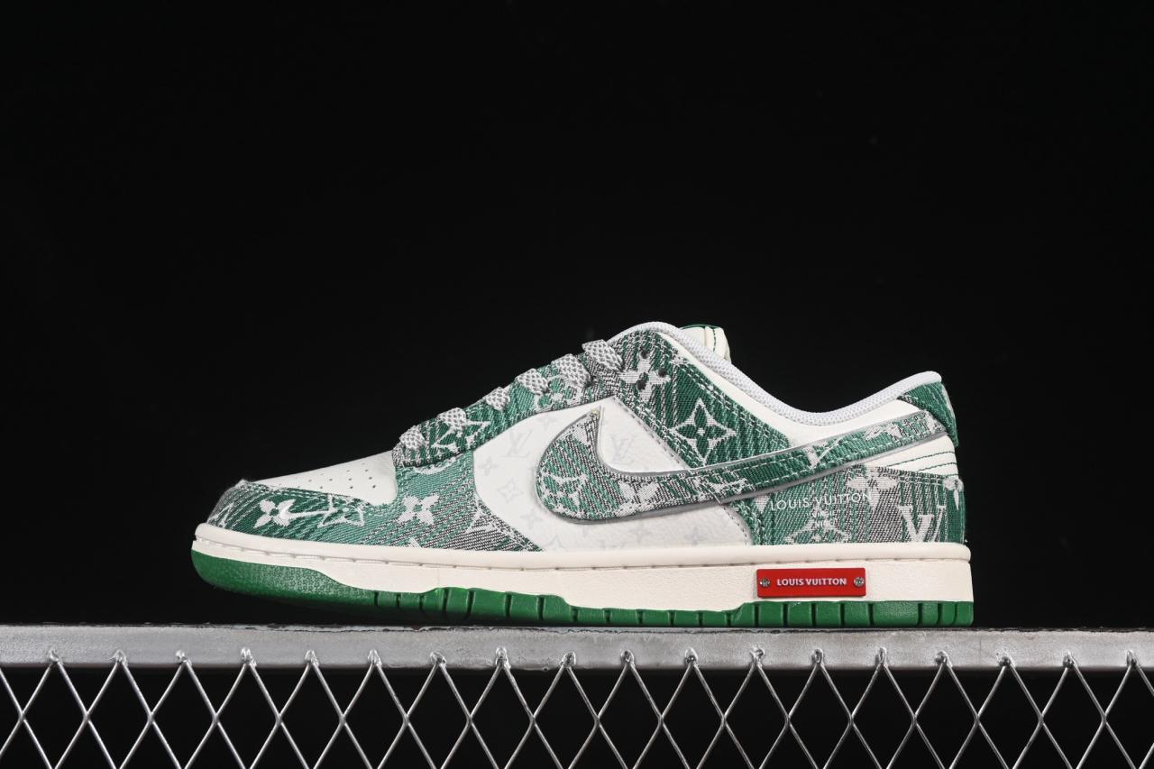 Nike SB Dunk Low LV Collab: Gray Denim Anniversary Skate Shoes
