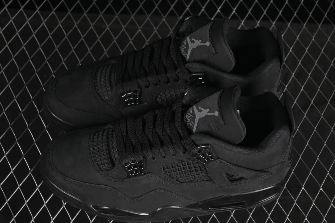 Air Jordan 4 Retro Black Cat Replica: Authentic Flyman Logo, Nike Air Heel Tag & Full Size Range插图3