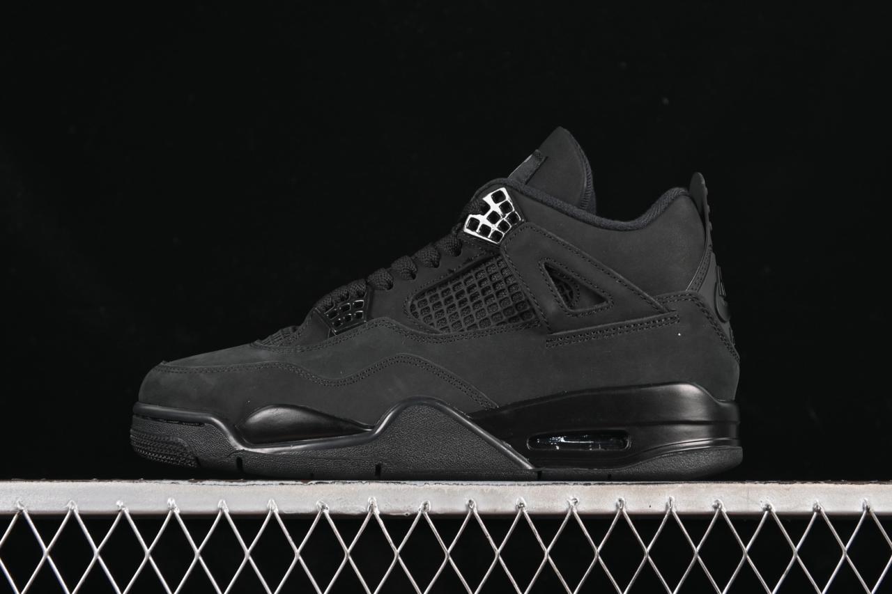 Air Jordan 4 Retro Black Cat Replica: Authentic Flyman Logo, Nike Air Heel Tag & Full Size Range