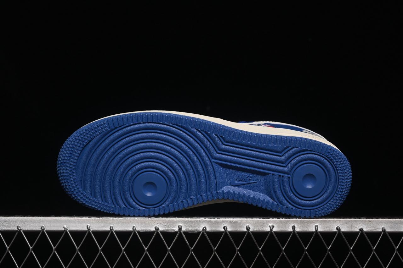 Nike Air Force 1’07 Low MLB: Blue/White Double Swoosh Sneakers KJ1688-009插图2
