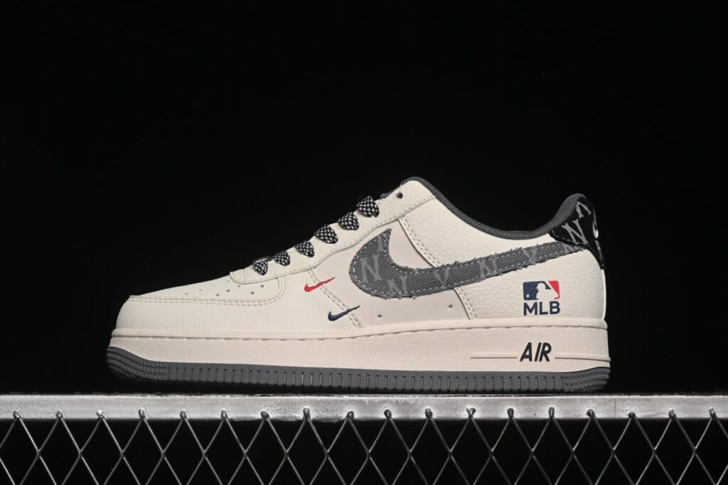 Nike Air Force 1’07 Low MLB: Red/Blue Swoosh Retro Sneakers QW5606-264