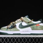Nike SB Dunk Low DD1391-100: Strap-Enhanced White/Green Skate Shoes
