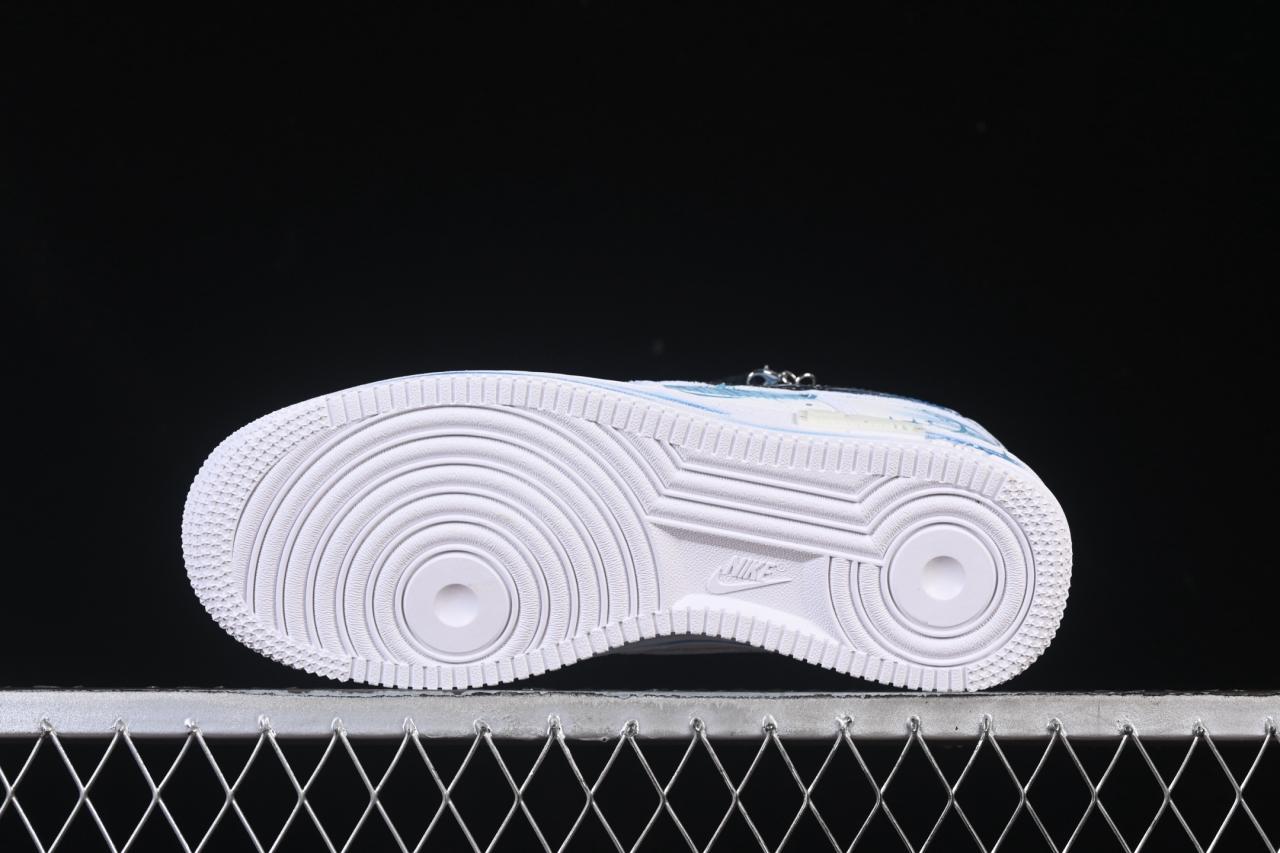 Nike Air Force 1 ’07 Low Pisces 219-320: Zodiac Custom Hand-Painted Sneakers with Charm插图2