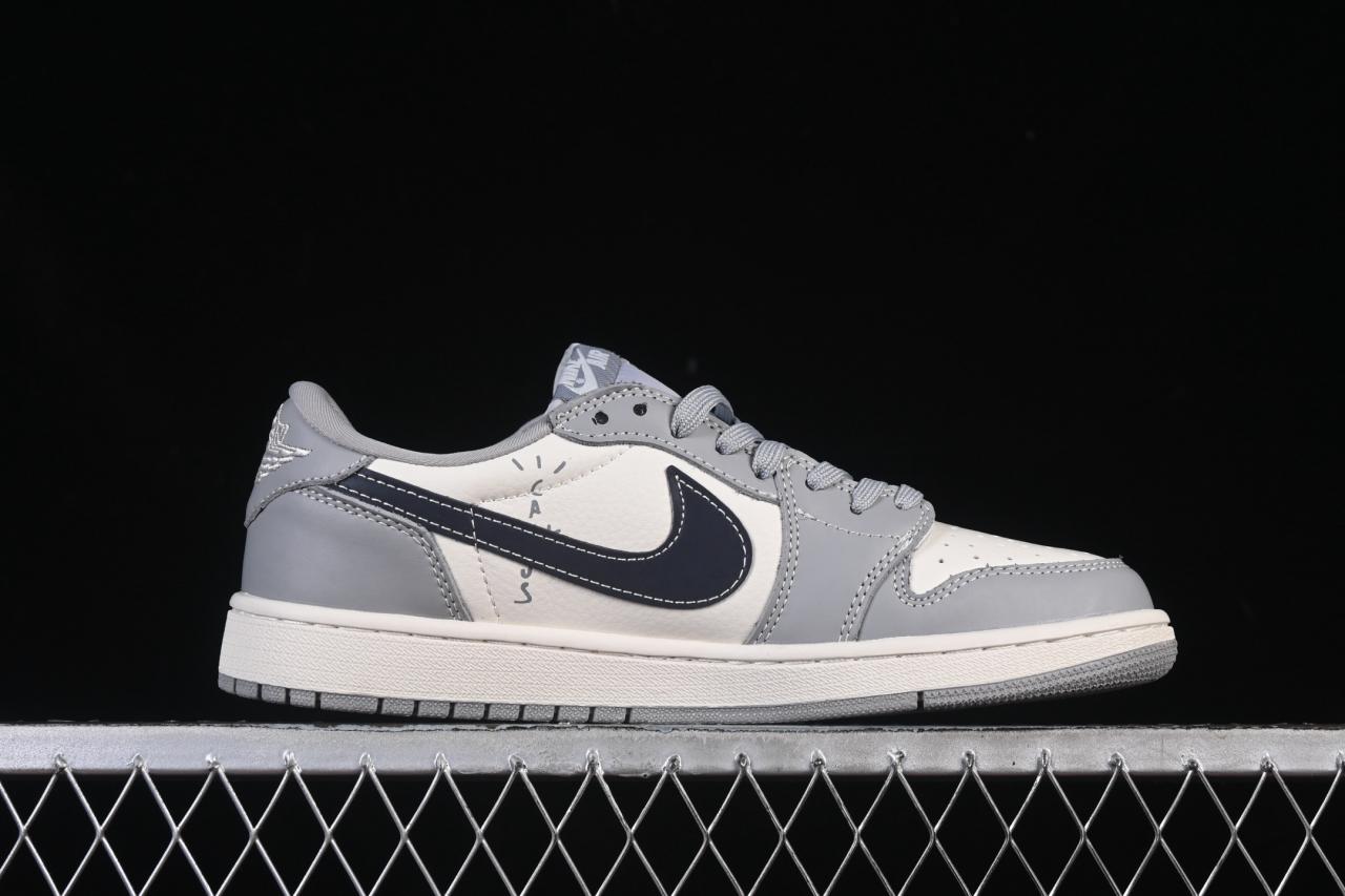 Travis Scott x Fragment x Air Jordan 1 Low OG SP LD2025-023: Retro Blue Hook Reverse插图1