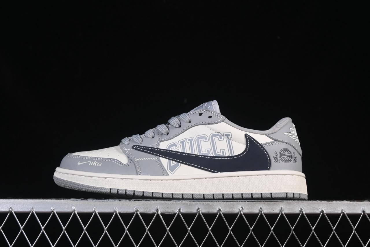 Travis Scott x Fragment x Air Jordan 1 Low OG SP LD2025-023: Retro Blue Hook Reverse