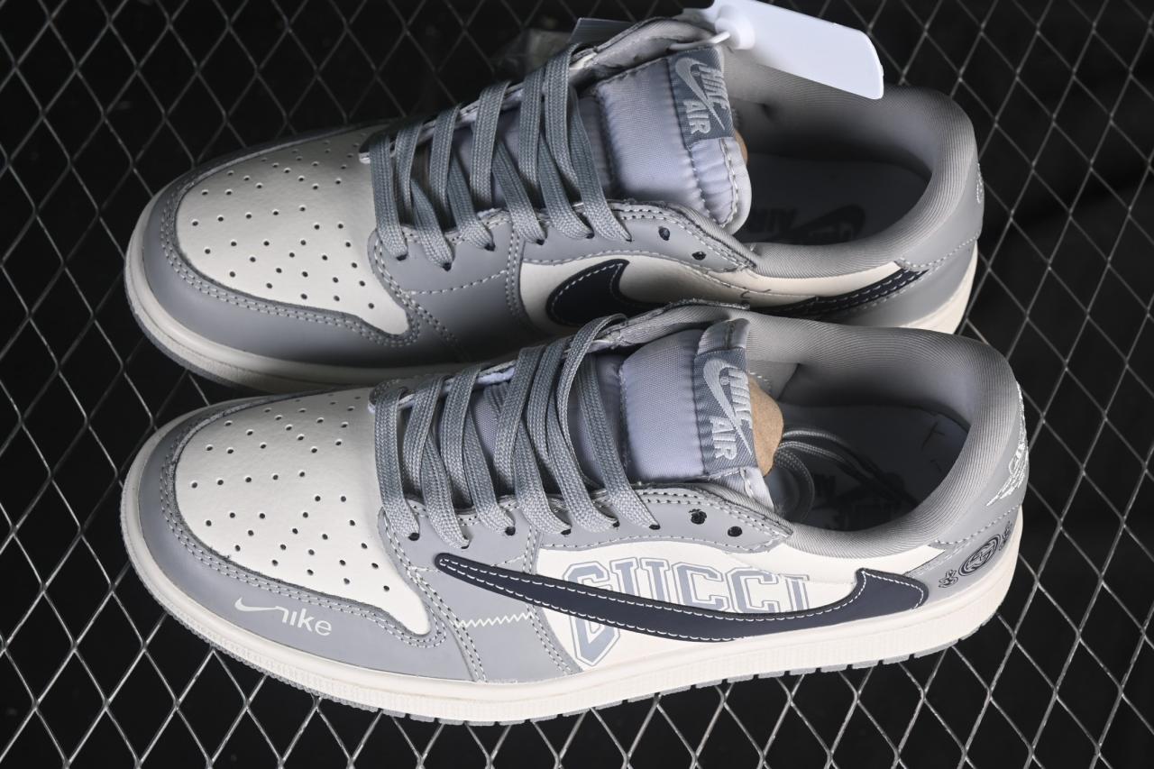 Travis Scott x Fragment x Air Jordan 1 Low OG SP LD2025-023: Retro Blue Hook Reverse插图3
