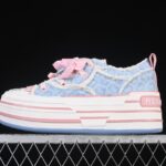 Sanrio x Old Order x Hello Kitty Sky Blue Platform Canvas Shoes with All-Over Print – 7008