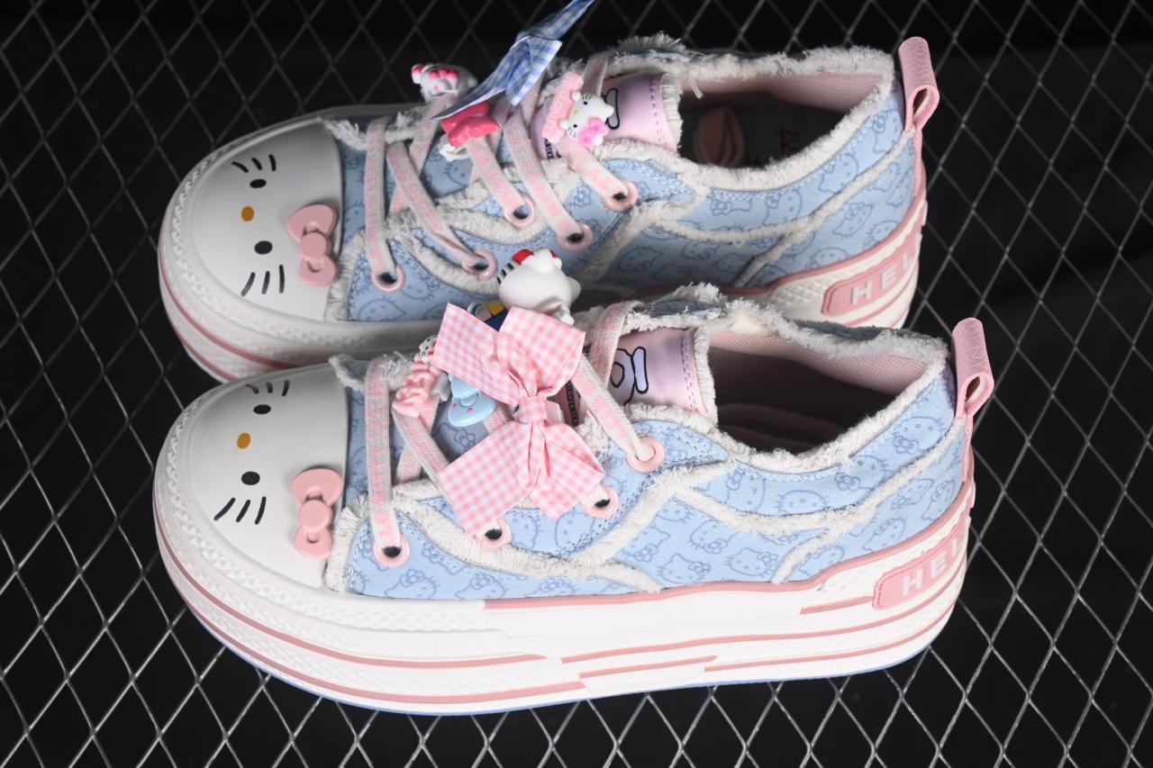 Sanrio x Old Order x Hello Kitty Sky Blue Platform Canvas Shoes with All-Over Print – 7008插图3
