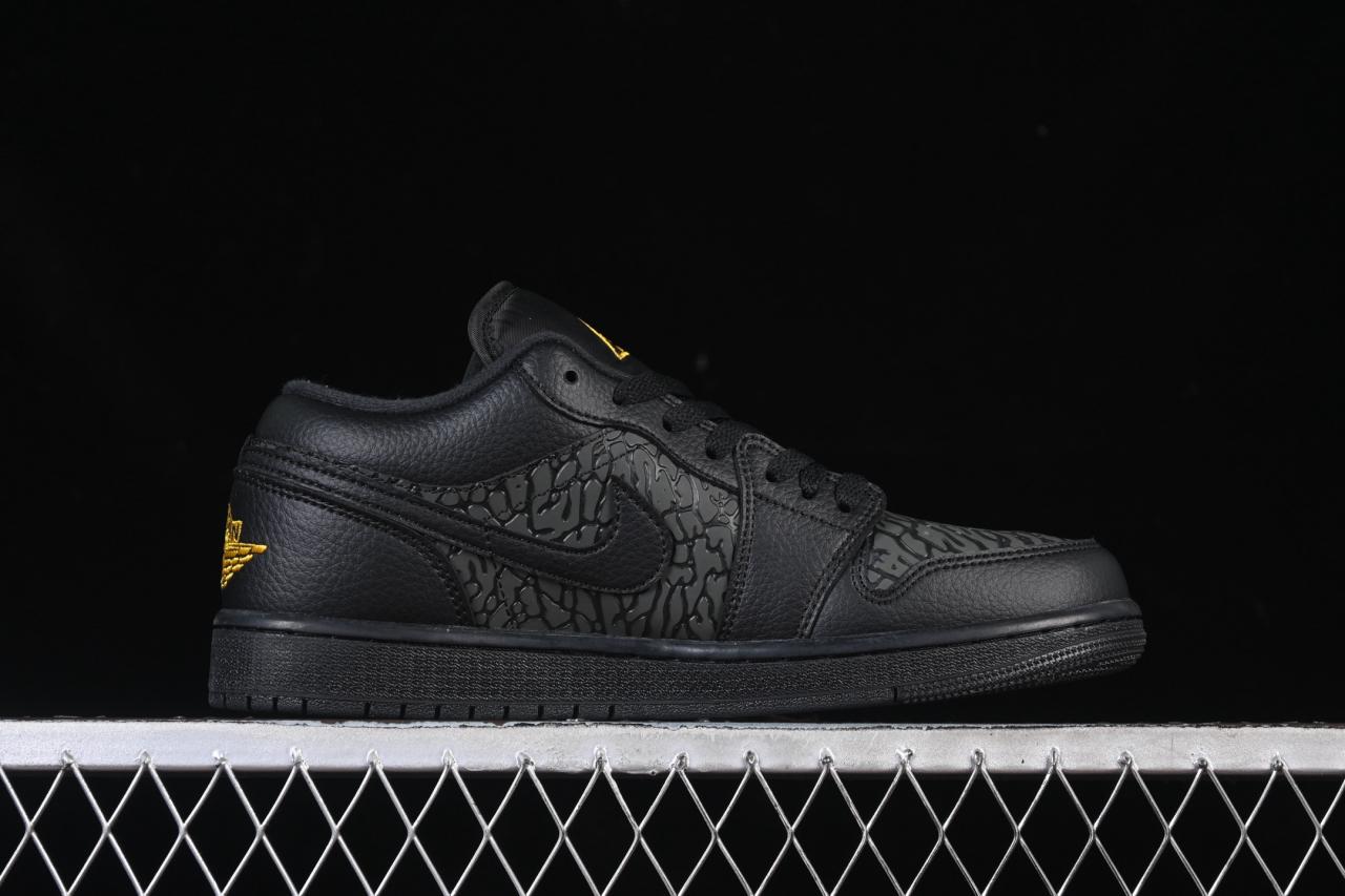 Air Jordan 1 Low “Elephant” IM6568-010 – Bold Safari Print & Warning Yellow Design插图1
