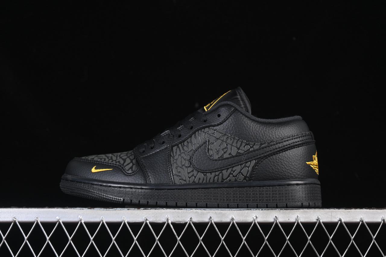 Air Jordan 1 Low “Elephant” IM6568-010 – Bold Safari Print & Warning Yellow Design