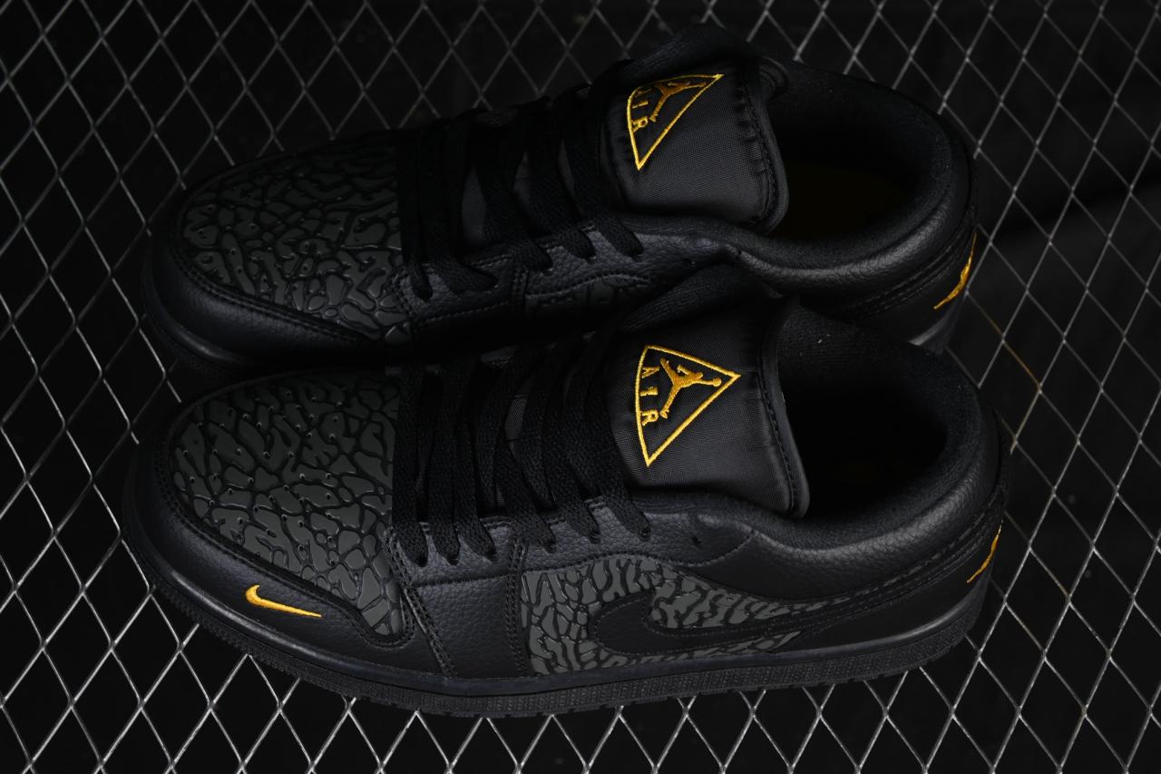 Air Jordan 1 Low “Elephant” IM6568-010 – Bold Safari Print & Warning Yellow Design插图3