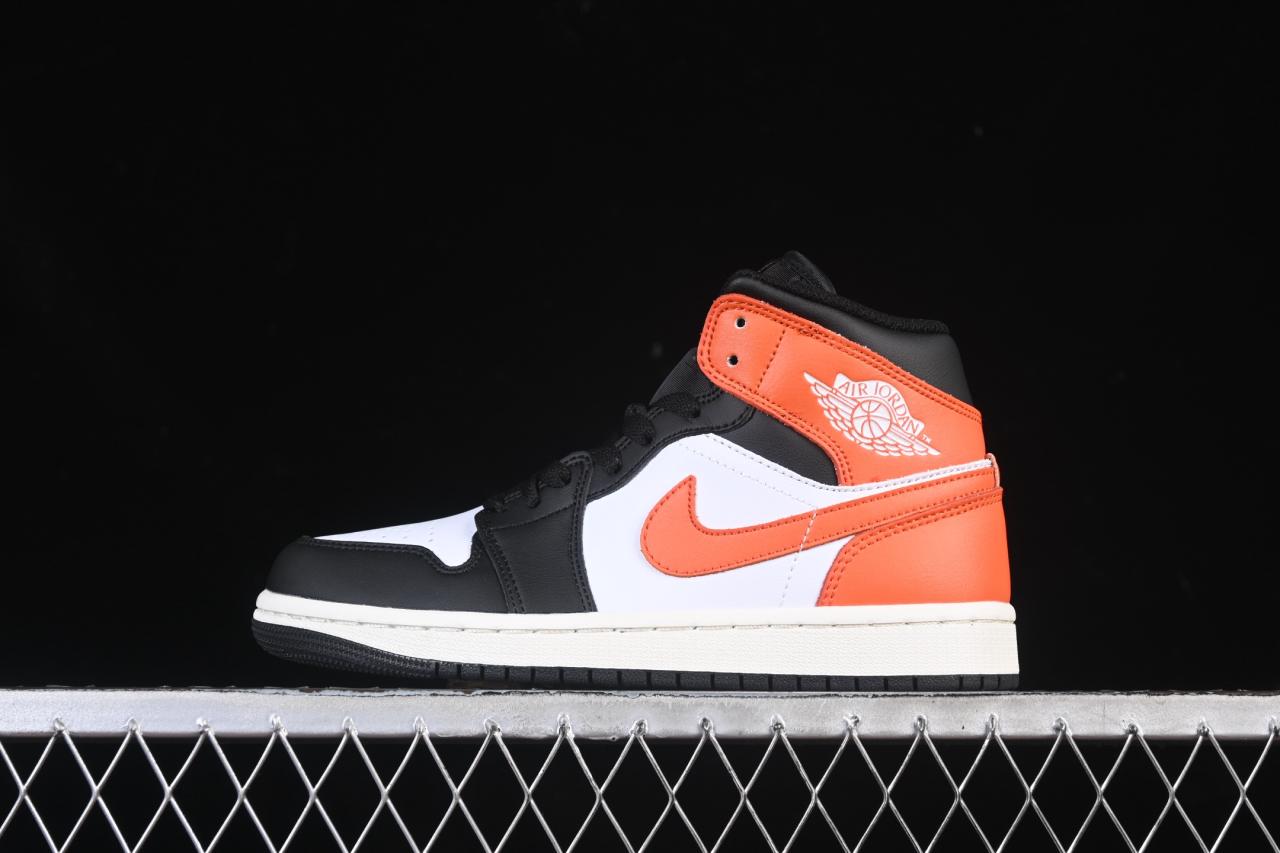 Air Jordan 1 Mid DQ8426-801 – Iconic Black White Orange Retro Sneaker for Everyday Style