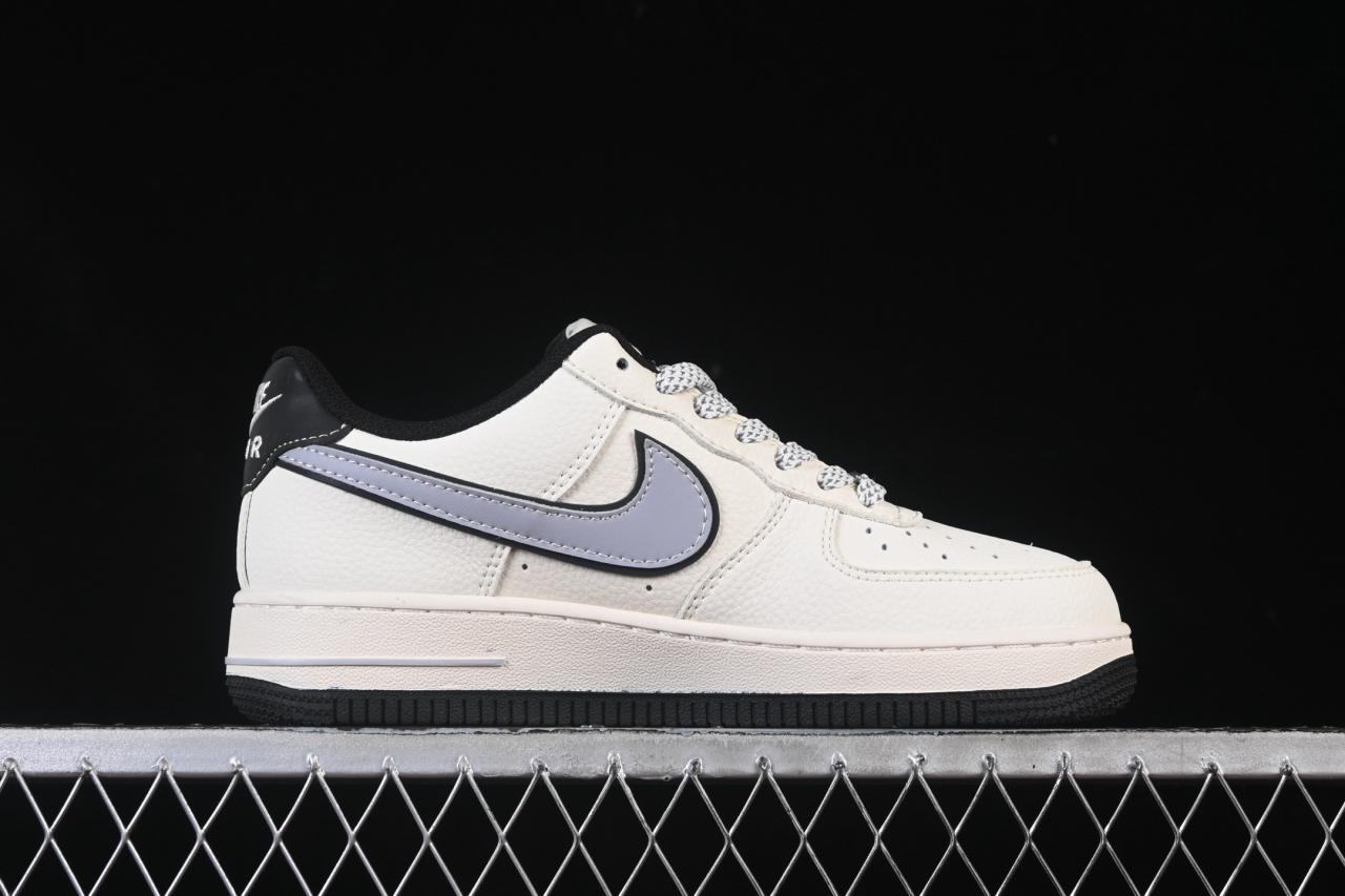 Nike Air Force 1’07 Low JS8028-018: Beige Grey Black Premium Lifestyle Sneakers插图1
