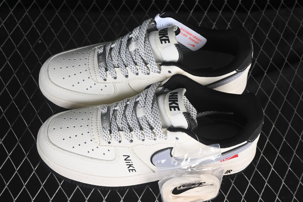 Nike Air Force 1’07 Low JS8028-018: Beige Grey Black Premium Lifestyle Sneakers插图3