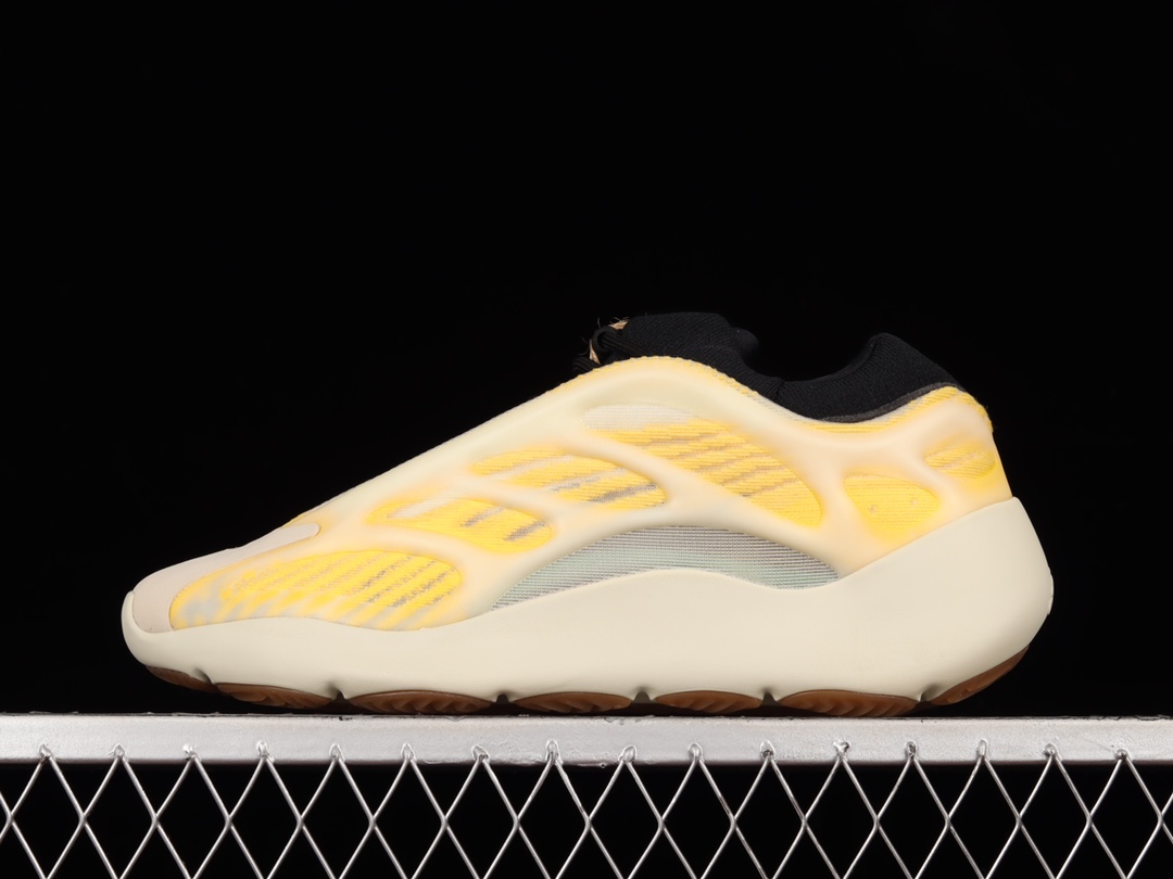 Adidas Yeezy 700 V3 Mono Safflower HP5425: White Yellow Futuristic Design Shoes