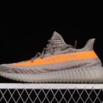 Adidas Yeezy 350 V2 GW1229: Grey Orange Reflective Knit Shoes with BASF Boost缩略图