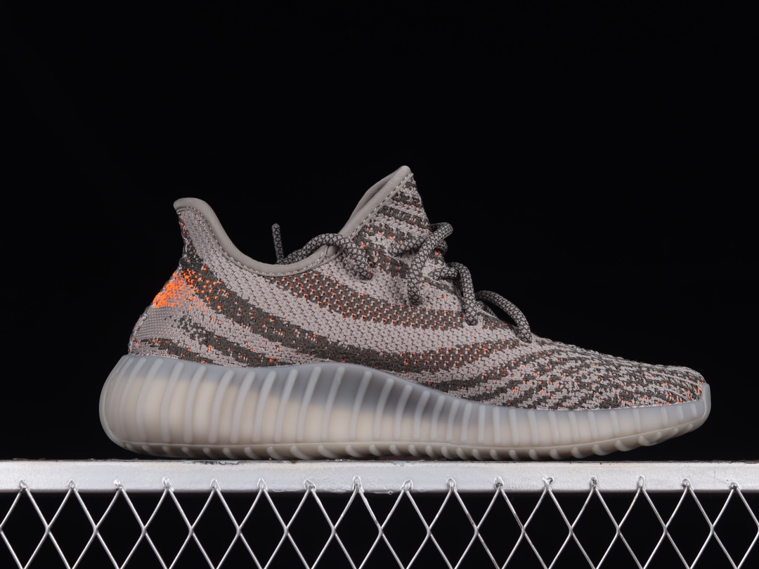 Adidas Yeezy 350 V2 GW1229: Grey Orange Reflective Knit Shoes with BASF Boost插图1