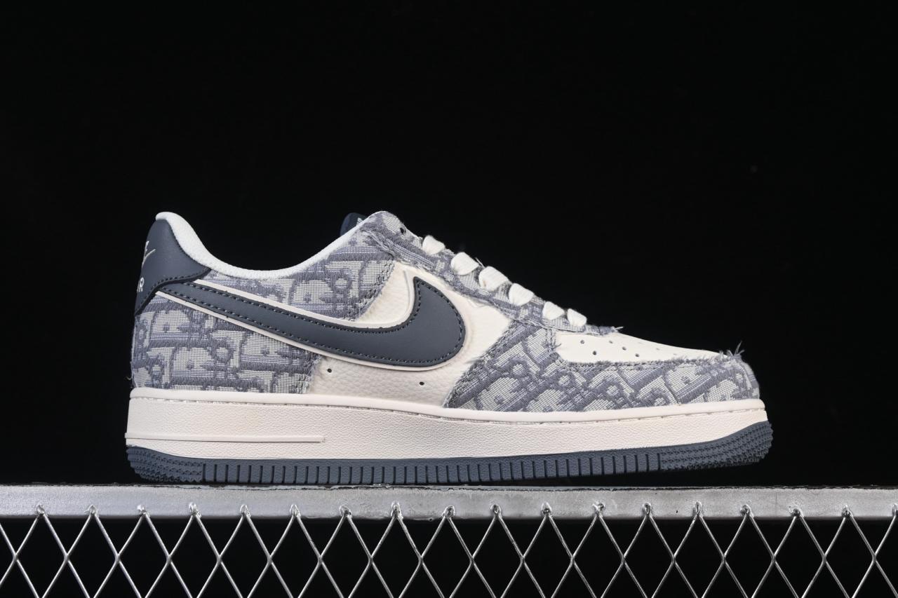 Dior x Nike Air Force 1 Low MZ9588-807: Pattern Beige Grey Red Collaboration Sneakers插图1