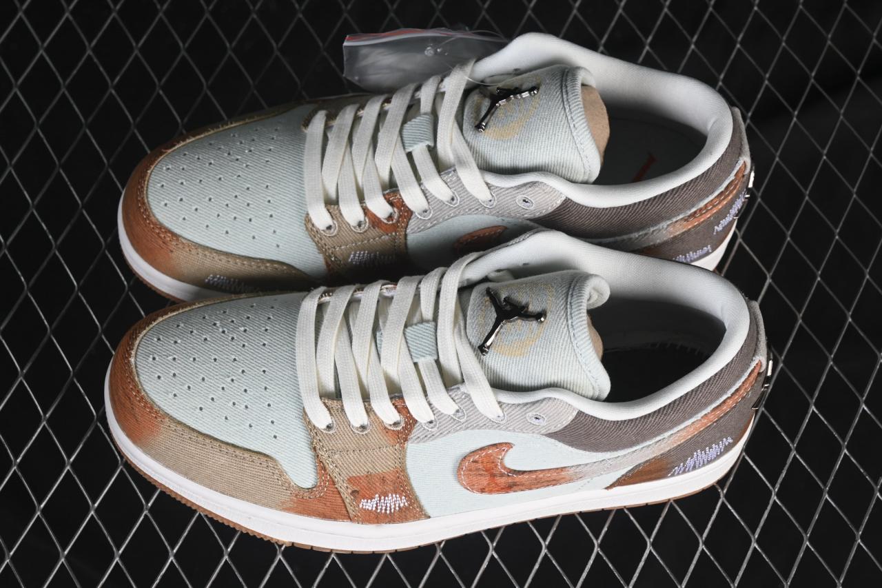Air Jordan 1 Low SE Multi-Color Distressed IM6664-991: Vintage Canvas Sneakers with Splatter Design插图3 Air Jordan 1 Low SE Multi-Color Distressed IM6664-991: Vintage Canvas Sneakers with Splatter Design插图3