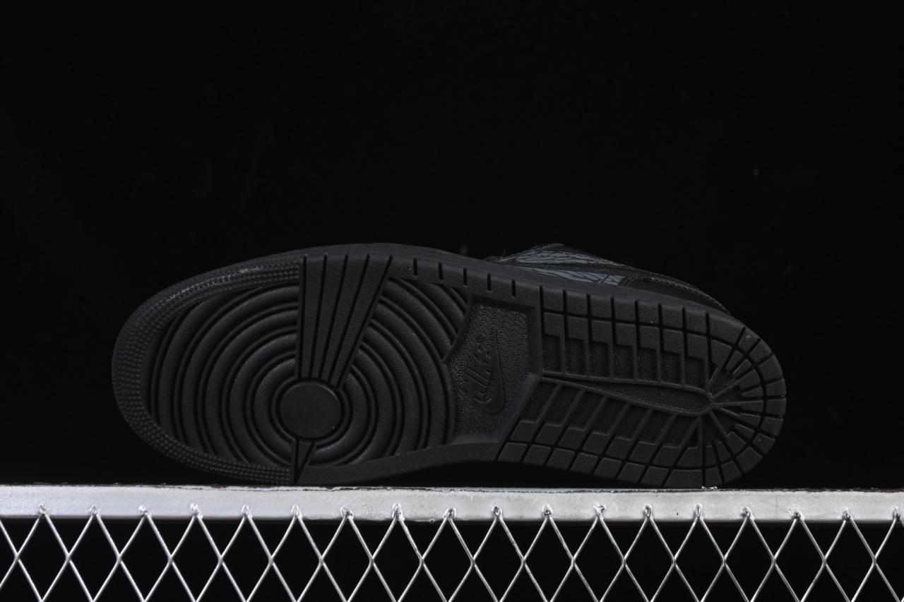 Air Jordan 1 Low Elephant Print IM6568-010: Premium Black Grey Crackle Sneakers插图2