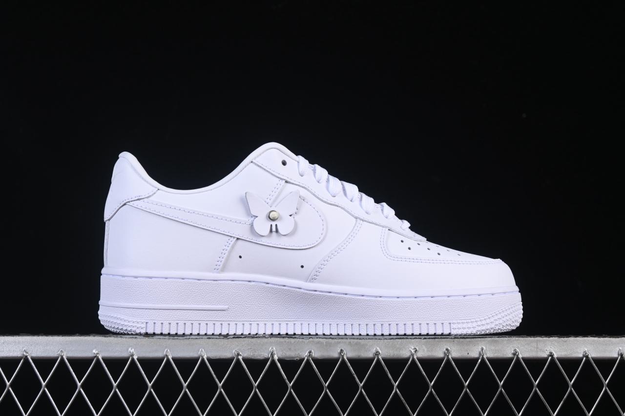 Nike Air Force 1 Low Butterfly Pendant IH4480-100: Custom Leather Sneakers插图1