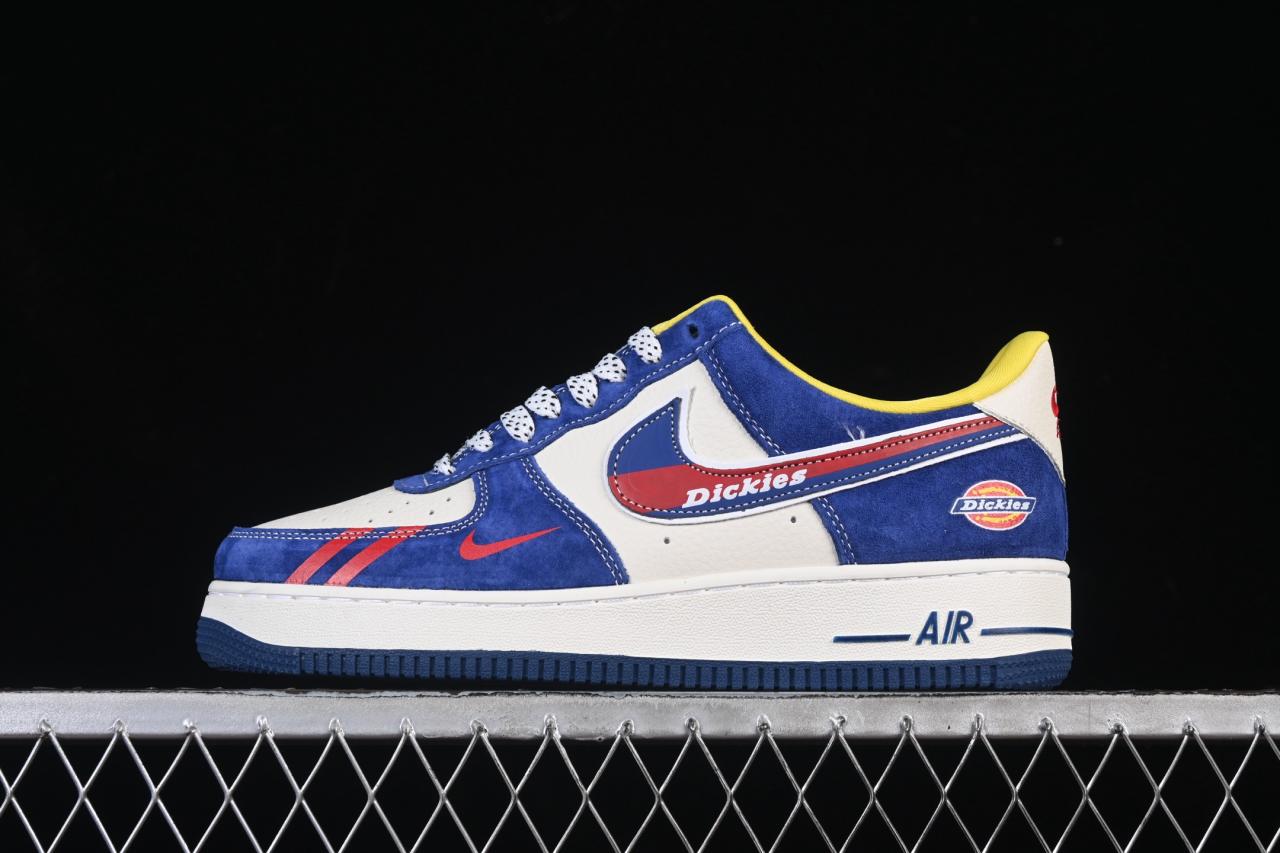Nike Air Force 1 ’07 Low Dickies SY1388-006: White Blue Collaboration Sneakers