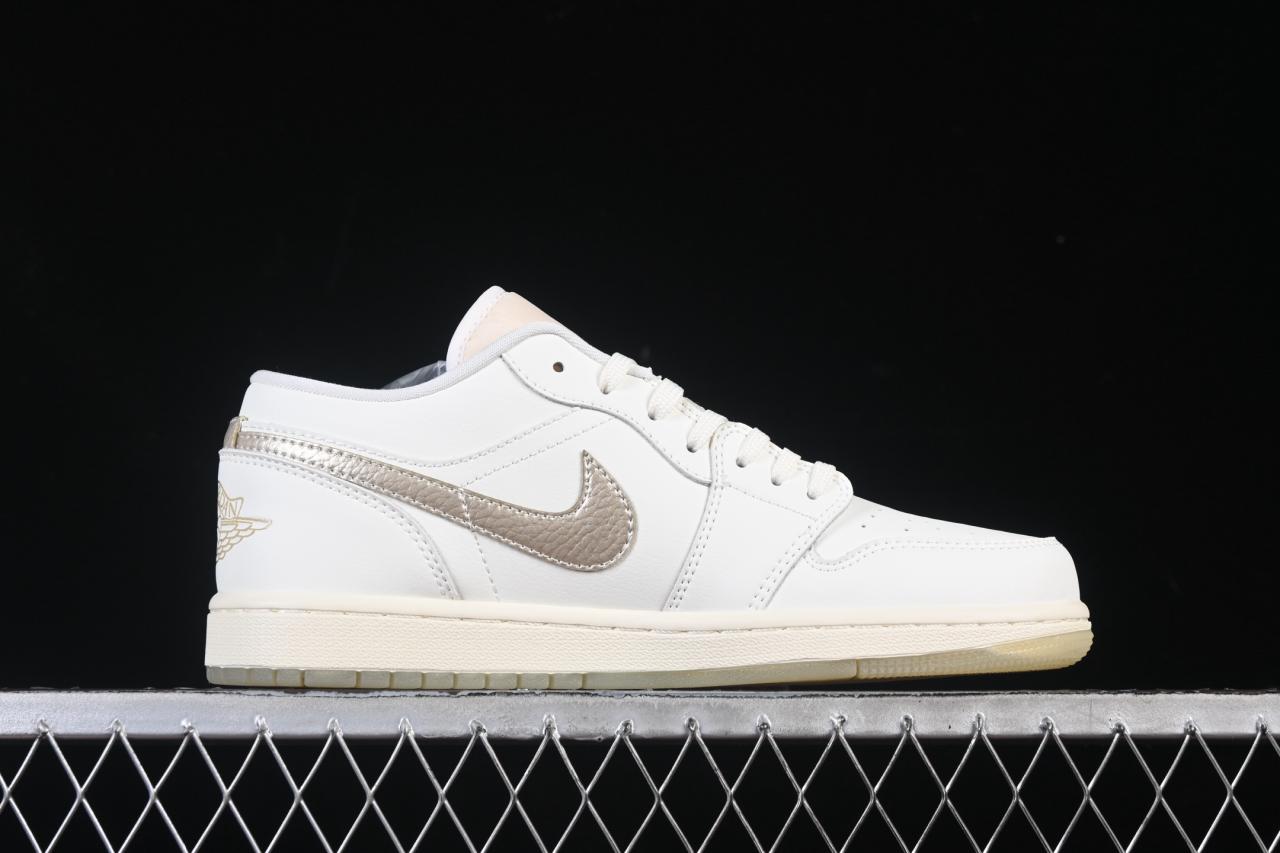 Air Jordan 1 Low Sail Gold HV5157-100: Retro Lifestyle Sneakers with Premium Comfort插图1