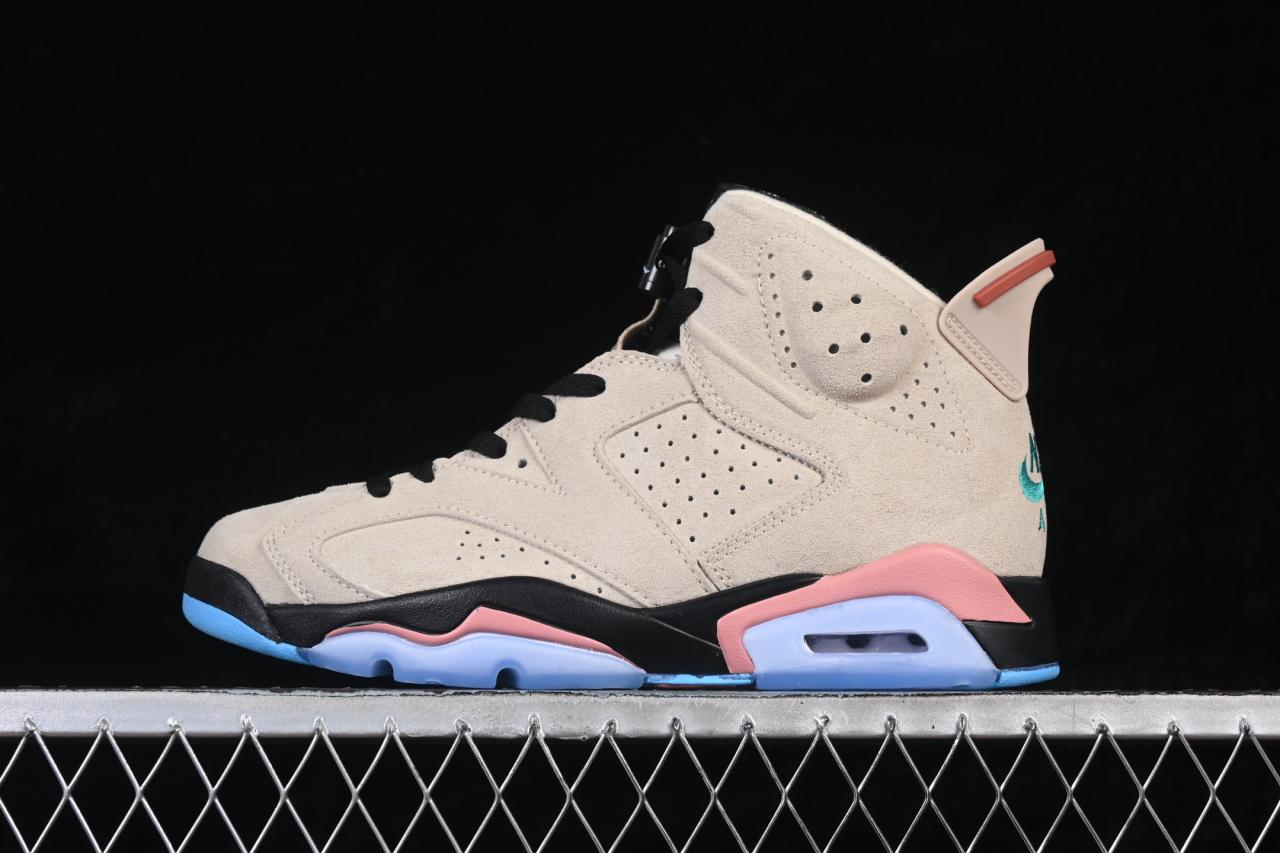 A Ma Maniére x Air Jordan 6 Retro Sail IF3103-100: Premium Khaki Collaboration Sneakers