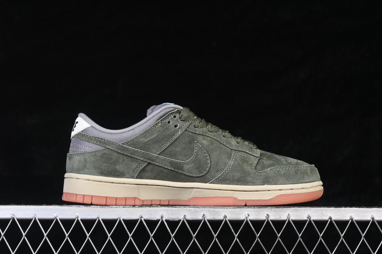 Nike SB Dunk Low HJ0367-301: Gum Army Green Low-Top Skate Shoes插图1